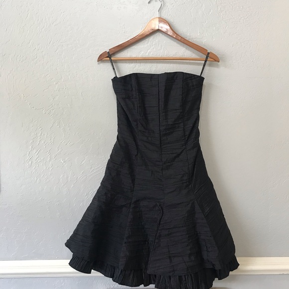 Jessica McClintock Vintage Black Strapless Mini Dress - Picture 2 of 14